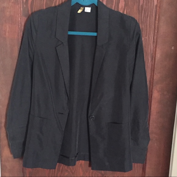H&M Washed Faux Silk Long/Oversized Blazer - Picture 2 of 8
